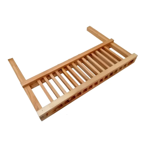 BEAU Wooden Dish Rack | One-Layer Kitchen Dish Drainer | Rustic Kitchen Organizer