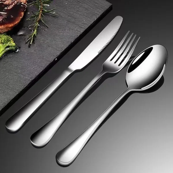 Stainless Steel Cutlery Set | Fork, Spoon & Knife Set | Dessert Spoon & Tableware Set