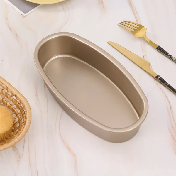 BF 23cm Oval Non-Stick Cake Pan | Carbon Steel Cheesecake & Bread Loaf Mold | Pie Tin Baking Tray