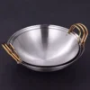 40cm Stainless Steel Wok with Golden Handle | Anti-Rust Plain Wok | Gas Stove Cooking Pan