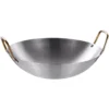 40cm Stainless Steel Wok with Golden Handle | Anti-Rust Plain Wok | Gas Stove Cooking Pan