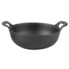 Cast Iron Wok with Glass Lid | Deep Grilling Wok | Dual Handle Heavy Duty Cookware