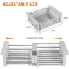 my-11134207-7rasm-m1qdd5pxklrba3.webp Expandable Over-Sink Dish Drying Rack | Stainless Steel Basket & Drainer Tray | Adjustable Arms