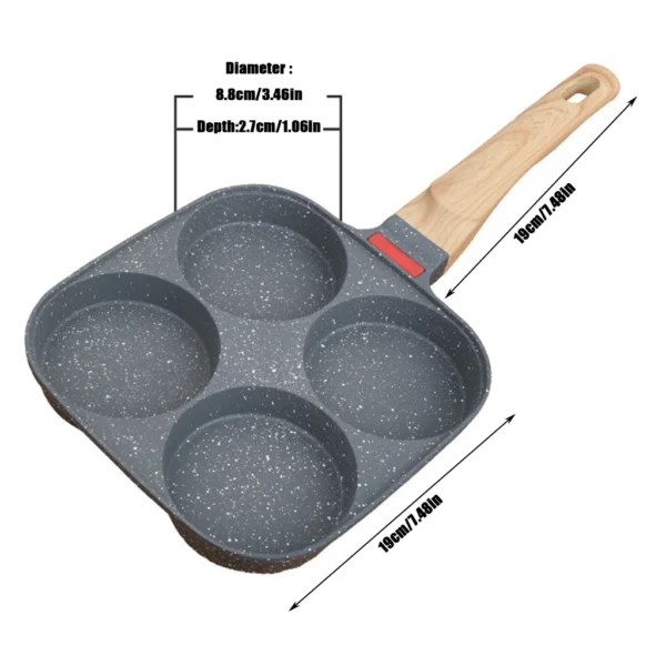 Multi-Hole Omelet Pan with Lid | Non-Stick Egg & Burger Frying Pan | Breakfast Cooking Pan