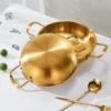 Stainless Steel Ramen Noodle Hot Pot | Korean-Style Seafood Soup Cooking Pot with Handles