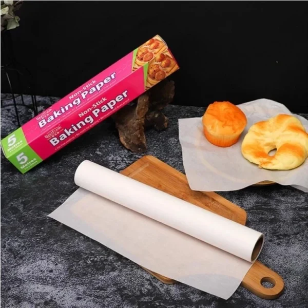 my-11134207-820lg-mefdw0ctfk053d.webp Non-Stick Baking Paper Roll with Cutter 50M | Oil-Proof Parchment Paper | Microwave & Oven Baking Liner