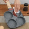 Multi-Hole Omelet Pan with Lid | Non-Stick Egg & Burger Frying Pan | Breakfast Cooking Pan