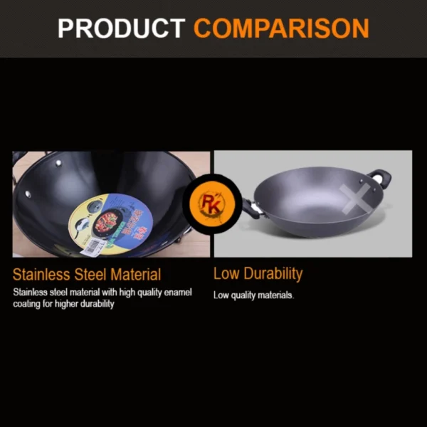 sg-11134201-7qveb-lha1hwjj6irkfa.webp DESSINO Black Enamel Wok | Thick Cast Iron Kuali | Dual Handle Heavy Duty Cooking Wok