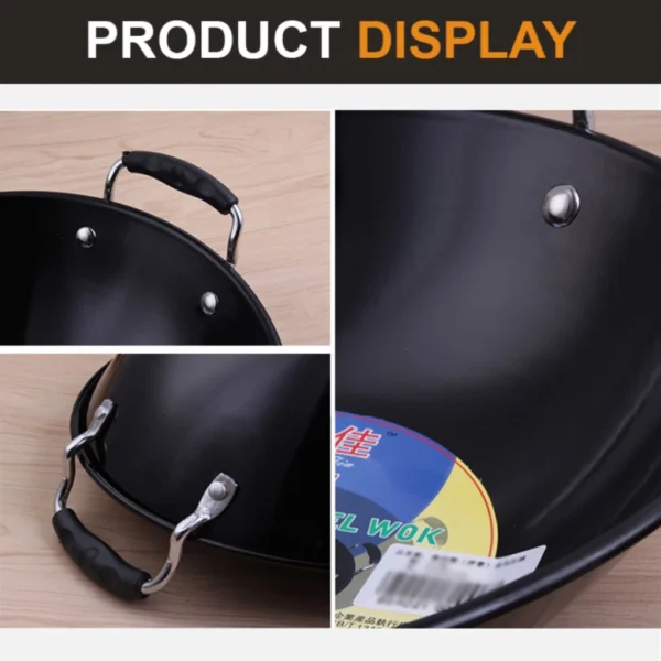 sg-11134201-7qvfe-lha1hwyihrt34c.webp DESSINO Black Enamel Wok | Thick Cast Iron Kuali | Dual Handle Heavy Duty Cooking Wok