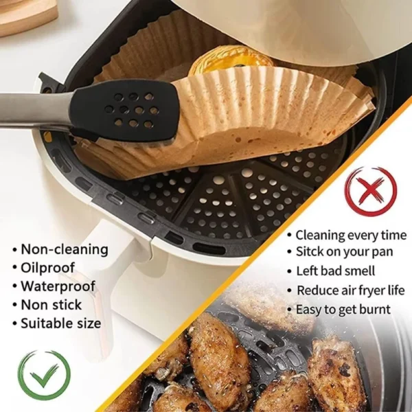 CARNATIOGV Non-Stick Baking Paper | Disposable Air Fryer Liners | Oil-Proof & Waterproof Baking Sheets