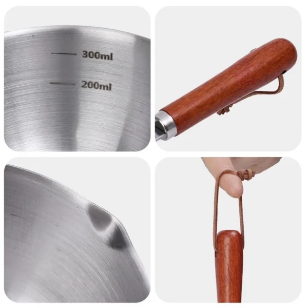 sg-11134201-7rdy0-m0lgk7wfory2f8.webp Stainless Steel Mini Oil Pan with Wooden Handle | 150ml / 300ml Small Milk & Hot Oil Pot