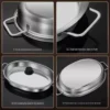 304 Stainless Steel Cooking Pan with Glass Lid | Durable Panci Stainless Steel