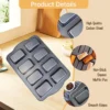 8-Mold Non-Stick Baking Tray | Mini Loaf Pan | Toast, Muffin & Cupcake Mold | Oven Baking Tool