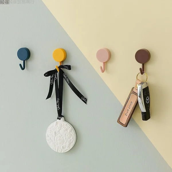 Creative Macron Hook – Sticky Hook for Kitchen & Bathroom | No Trace, No Punching, Key Holder
