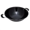 DESSINO Black Enamel Wok | Thick Cast Iron Kuali | Dual Handle Heavy Duty Cooking Wok
